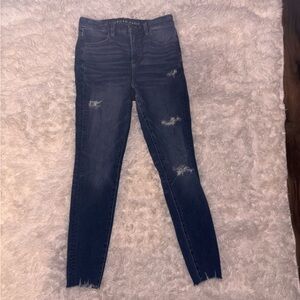 American Eagle Outfitters Blue Skinny Distressed Jeans